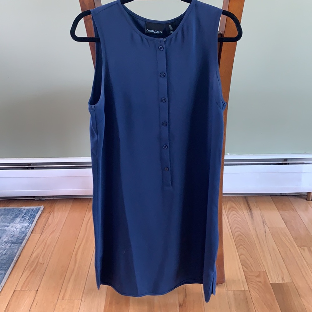 Navy Blue Button Down Work Dress